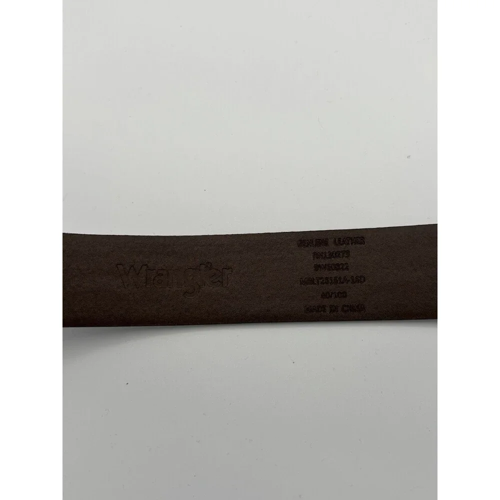 Vintage Wrangler Tooled Leather Belt Men‎ Western, Cowboy, Biker, Casual Sz 40